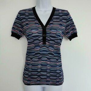 NWT M MISSONI Multi Color Viscose Wool Blend Knit Top Sweater 40/4
